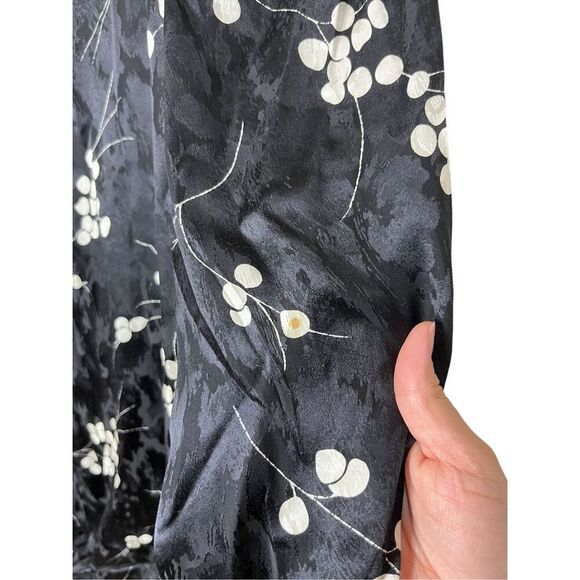 Vintage 1980's Saint Romei Sz 12 100% Silk Dress Black Floral Print - Picture 5 of 9